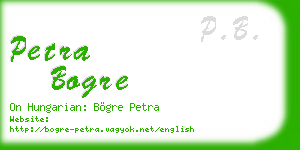 petra bogre business card